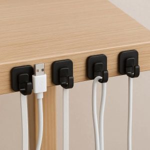 14 Command Cord Organizer Hooks Small Wire Cable Management Clips for Desktop Nightstand Office