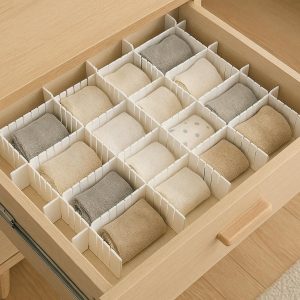 26 Plastic Adjustable Drawer Dividers Expandable Separation Grid Organizers for Bedroom Dresser Socks