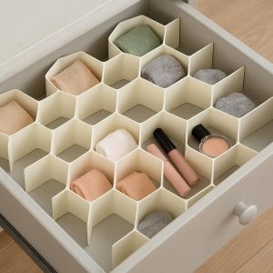 30 Honeycomb Drawer Organizer Plastic Storage Grid Divider for Underwear Socks Makeup Sorting