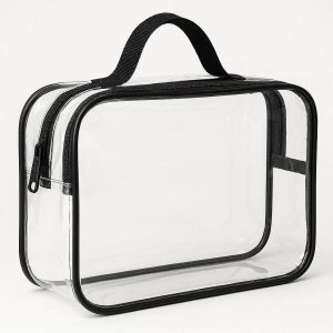 4 Clear Plastic Cosmetic Bag Approved Toiletry Pouch Airport Stadium Security Confirmed Tote Bags